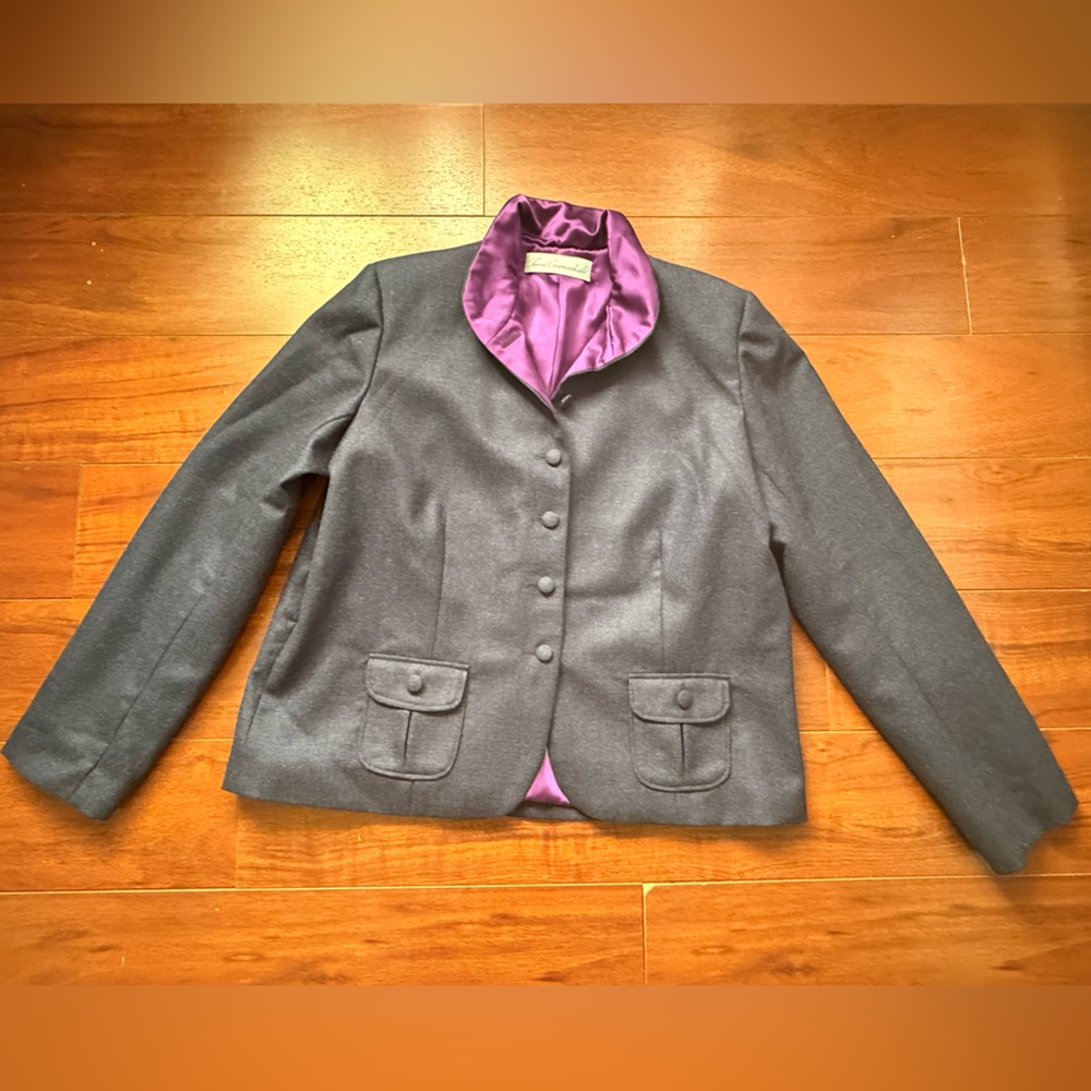 Teresa Crowninshield Midnight Blue Blazer with Violet Interior - Picture 9 of 13